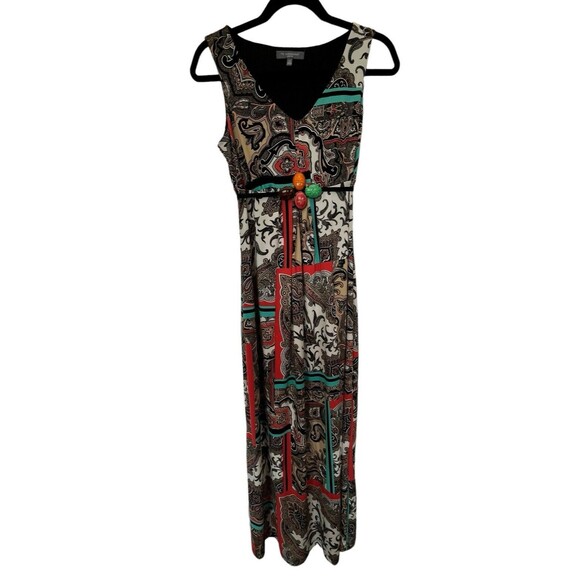 NY Collection Sleeveless Multi Colorful Maxi Dress Size Petite Small - Picture 1 of 8